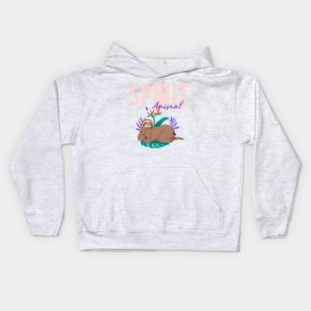 Spirit animal sloth Kids Hoodie by Tip Top Tee's